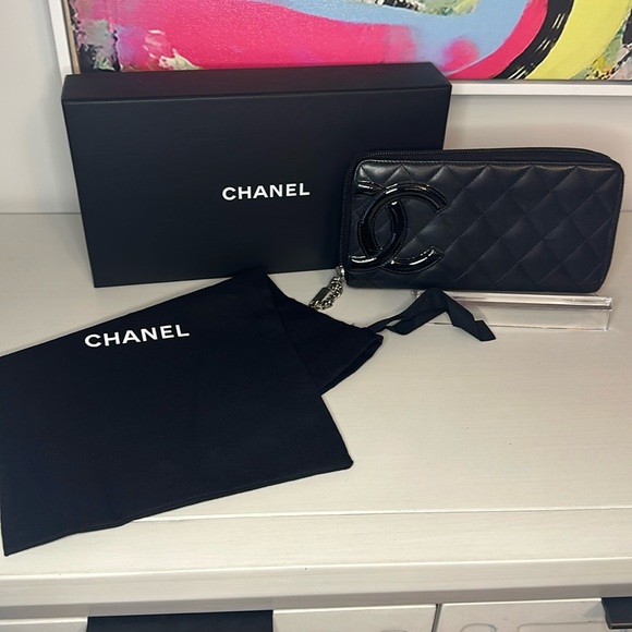 Chanel Cambon Black & Pink Zippy Wallet with Box & Dustbag! - Picture 1 of 15